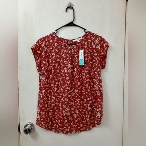 Red Floral Women's Top